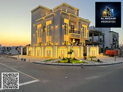 Corner villa with classic design, custom finishing, and a roof terrace. 6 master bedrooms. Price in