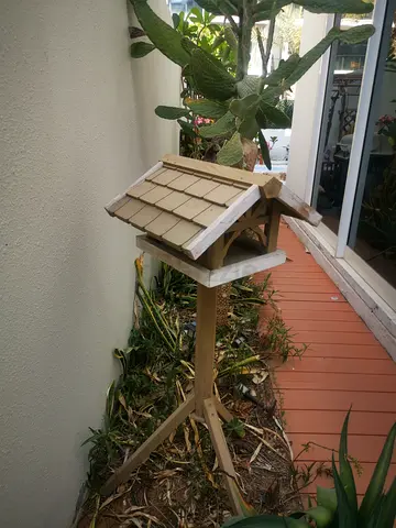 Wooden Bird House on Stand (1.20m Height) - Dubai Garden