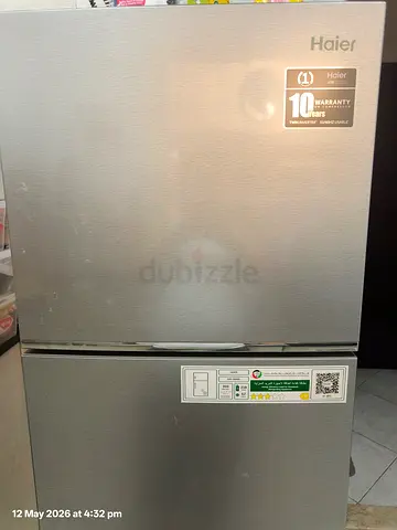 Haier Silver Double-Door Refrigerator - Good Working Condition