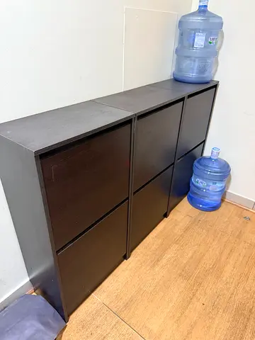 3x IKEA 2-cube Shoe Storage Cabinet - Dark Brown, Good Condition