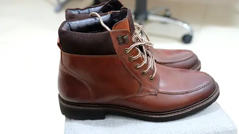 Celio Brown Leather Ankle Boots, Size 43