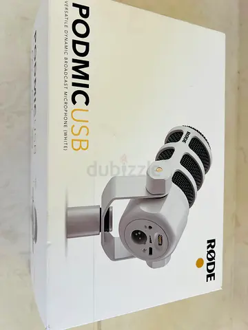 Rode PodMic USB (White) - Brand Boxed Broadcast Microphone with stand