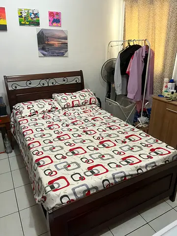 Bed with mattress