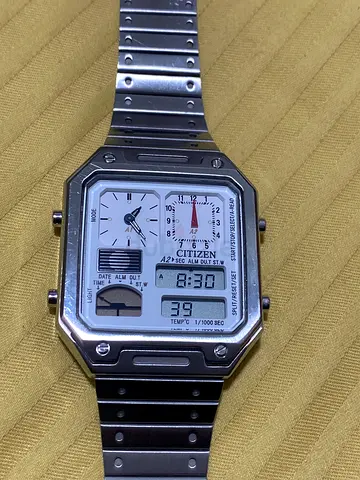 Citizen Ana-Digi Alarm Chronograph Stainless Steel Watch