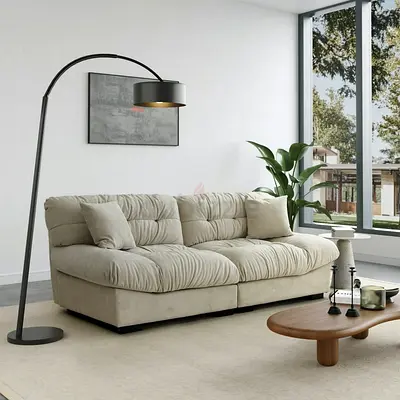 Extra soft velvet upholstered sectional sofa
