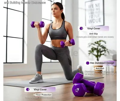 Brand New Pair of purple 2kg dumbbells