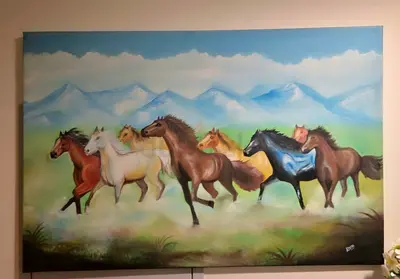Big hand painted oil painting...negotiable