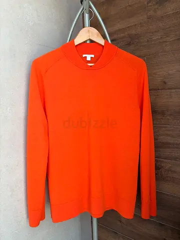COS Orange crew neck wool sweater