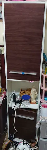 Cabinet with Shelves - Dark Wood Finish