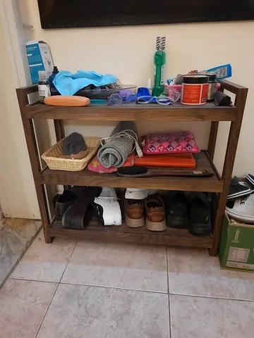 Wooden 3-Tier Shoe Rack / Small Shelving Unit