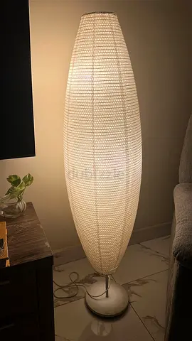 Tall White Weave Floor Lamp - Soft Ambient Light