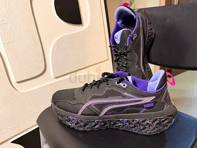 Puma chunky platform sneakers - black  purple, size available