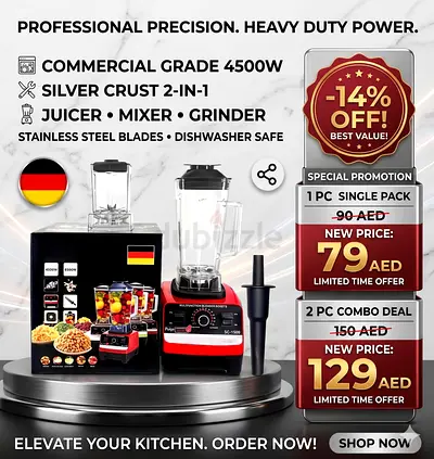 Commercial 4500W Silver Crust 2-in-1 Juicer, Mixer  Grinder - Red/Black