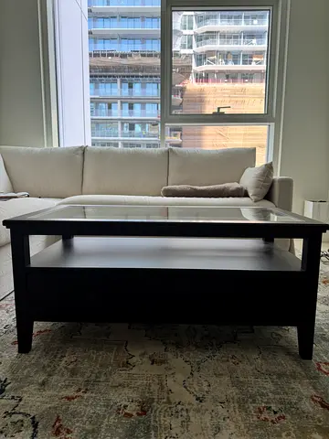 IDANÄS Dark Brown Coffee Table with Drawers (107x55 cm)