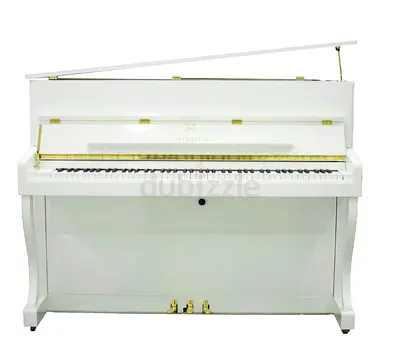 Steiner HU-110 Polished White Upright Piano