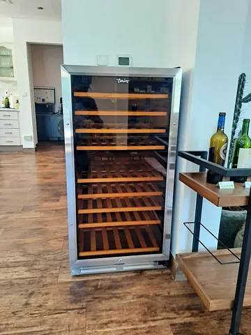 Large Built-in Wine Cooler / Wine Fridge (Stainless Steel) - Good Condition