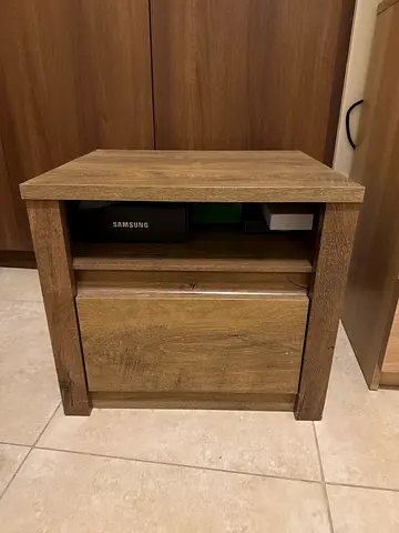 Solid Wood Nightstand / Bedside Table with Drawer 2 pieces