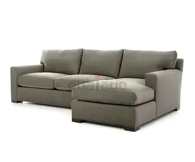 Cratebarrel Axis lshape sofa grey feather filled