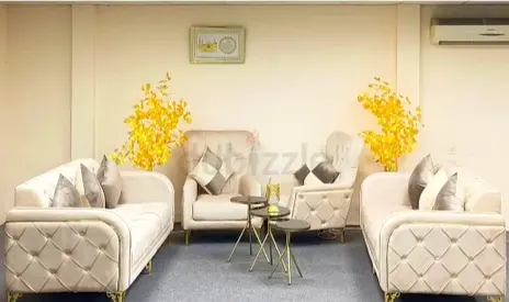 Beige Velvet 3-Piece Sofa Set with Accent Chairs