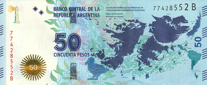 ARGENTINA 50 PESOS BANKNOTE 2015