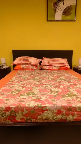 Double Bed with Headboard and 2 side tables and a bed box - Good Condition