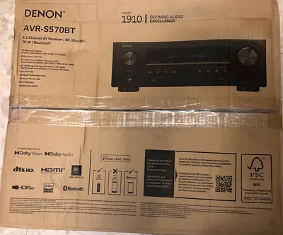 Denon AVR-S570BT 5.2 Channel AV Receiver - 8K Ultra HD Audio
