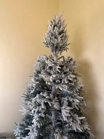 Flocked Artificial Christmas Tree - Tall Pre-lit (Used)