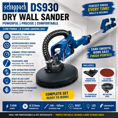 Scheppach DS930 Dry Wall Sander - Ø 215mm - 710W - 220v