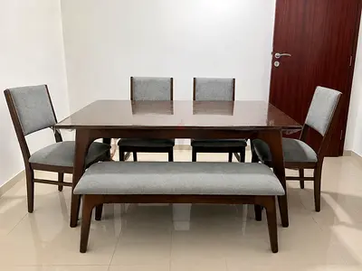 Homecentre 6-Seater Dining Table Set with 4 Chairs  Bench - Excellent condition