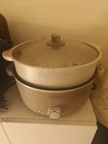 Electric Food Steamer / Multi Cooker with Glass Lid - Light Beige