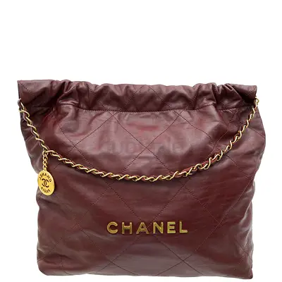 Authentic Chanel Burgundy 22 Small Bag