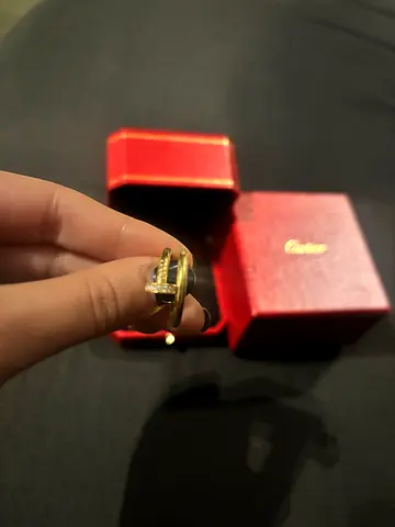 Cartier gold ring classic with diamonds (pre-owned) 100% authentic