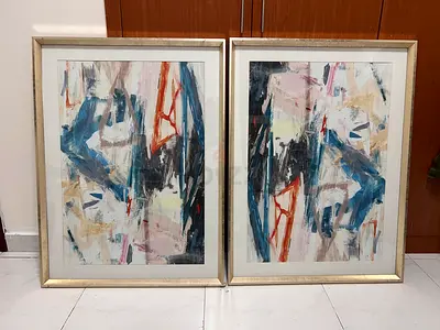 Wall painting- 2 pcs (76x101 cm) Abstract