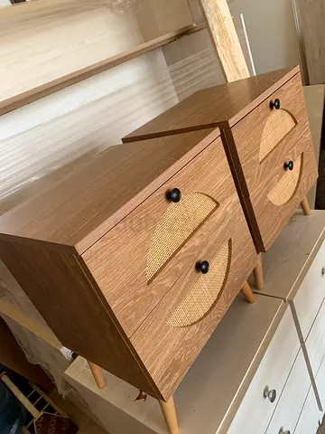 Rattan bedside table