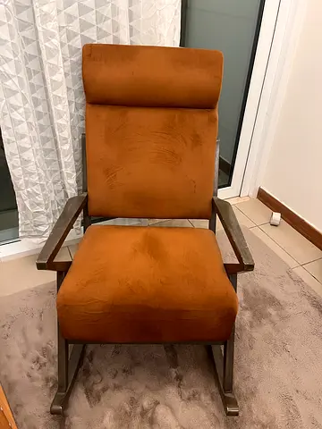 Premium quality brand new rustic design Brown Velvet rocking chair
