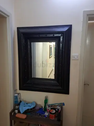 Large Decorative Wall Mirror with Dark Wooden Frame
