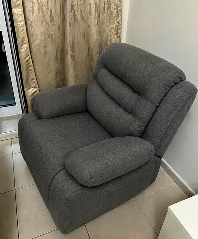 Single Gray Recliner Armchair