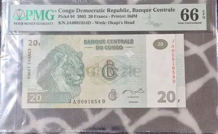 2003 Congo 20 Francs