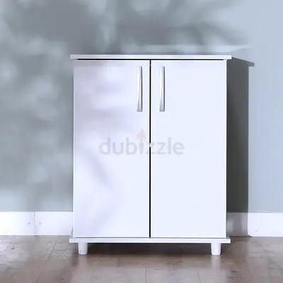 Compact White 2-Door Cabinet / Storage Cupboard