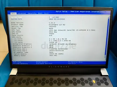 Dell Alienware X17 R2 4K Core I9 12900 CPU 64 Giga ram 2TB SSD Intel iris card vega read description