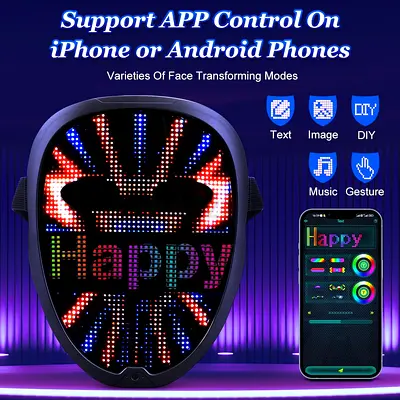 Led Mask with Bluetooth Programmable App