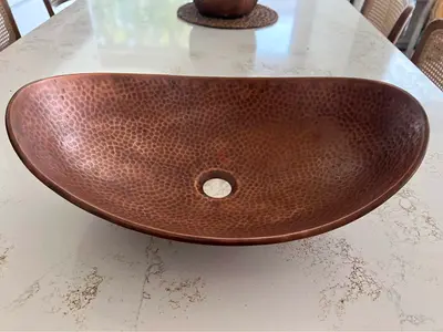 Sink - Sinkology SB305-19AC Confucius 19-inch Vessel Handmade in Antique Copper Bath Sink