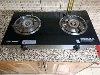 Two-burner glass top gas stove (Afitron) - good working condition