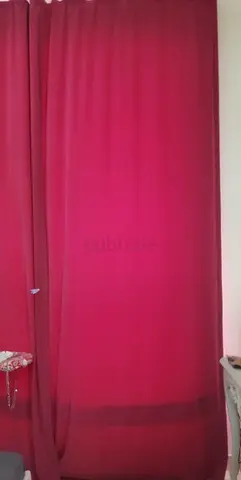 Plain Deep Pink Curtain Pair - Good Condition
