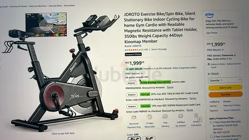 JOROTO Silent Spin Exercise Bike with Tablet Holder — Good Condition