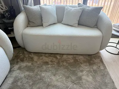 Off-White Bouclé 2 Seater Sofa - HomeKode Amanti Collection