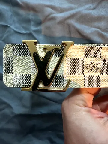 Louis Vuitton white damier belt