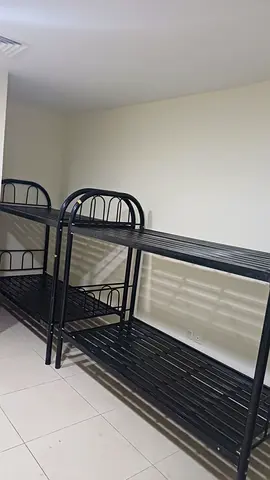 Black Metal Bunk Bed Frame - Sturdy Double-Decker (No Mattresses)