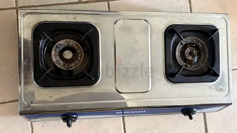 Sonashi 2-Burner Stainless Steel Gas Stove - Working Condition
