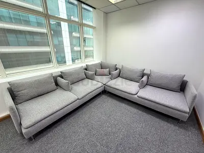 Ikea Sodhremn Corner Sofa Gray Light Grey L-shaped Modern Fabric Sofa - Good Condition